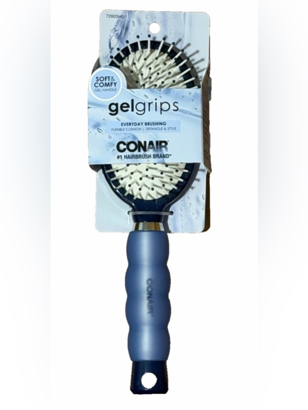 NWT~ Conair Gel Grips Soft & Comfy Gel handle Brush-Smooths/Detangles